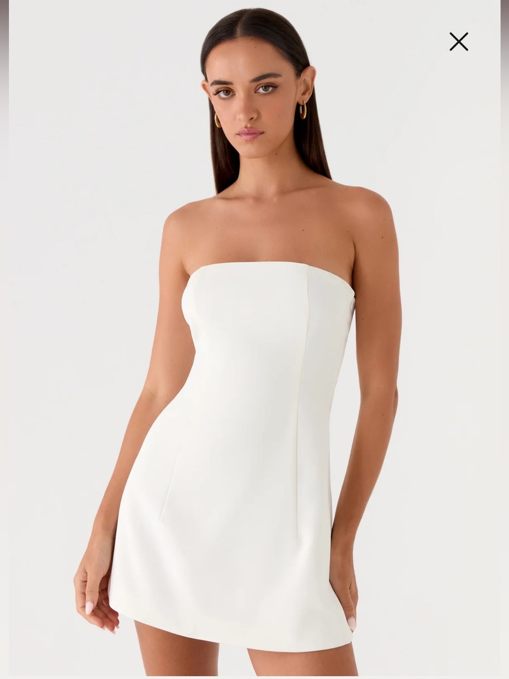 Peppermayo Della Strapless Mini Dress in Cream White Size 10 NWOT